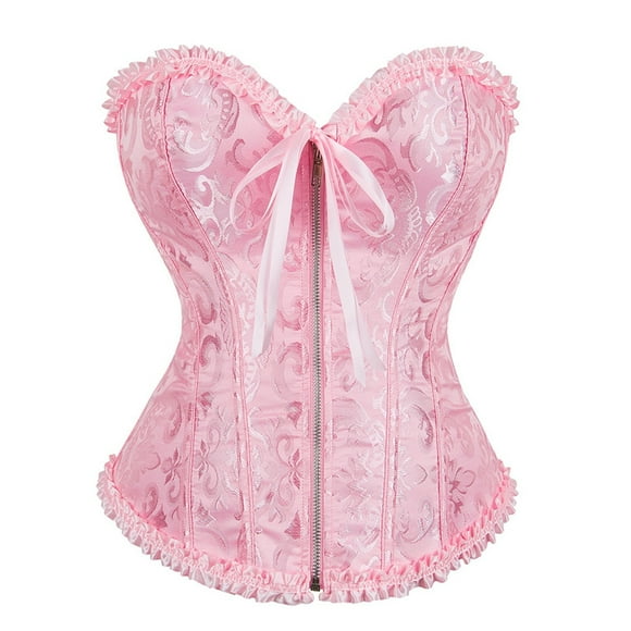 HNMKIU Crop Tank Tops For Women Corset Top Lace Up Satin Boned Overbust Corset Bustier Top Plus Size Bridal Lingerie Bodyshaper Gothic Underbust Corset Top Bodysuit Sexy