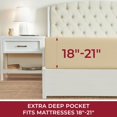 thumbnail image 2 of Mellanni Extra Deep Pocket Fitted Sheet up to 21", Microfiber, 1 Piece California King, Beige, 2 of 7