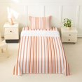 thumbnail image 2 of Castle Fairy Retro Vertical Stripe Twin Sheets 3pcs,Minimalist Thin Line Bedding,Terracotta Pink White,1 Flat Sheet, 1 Fitted Sheet and 1 Pillowcase, 2 of 7