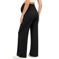 thumbnail image 4 of Lvshlubb Maternity Pants for Work Women Winter Pregnancy Clothes Solid High Waisted Casual Straight Leg Maternity Bottoms, 4 of 5