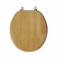 thumbnail image 2 of Comfort Seats C2B1R17CH Designer Solid Wood Toilet Seat with Chrome Hinges, Round, Oak, 2 of 6