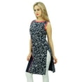 thumbnail image 2 of Bimba Floral Blue Cotton Kurta Tunic Indian Kurti Designer Sleeveless Blouse, 2 of 7
