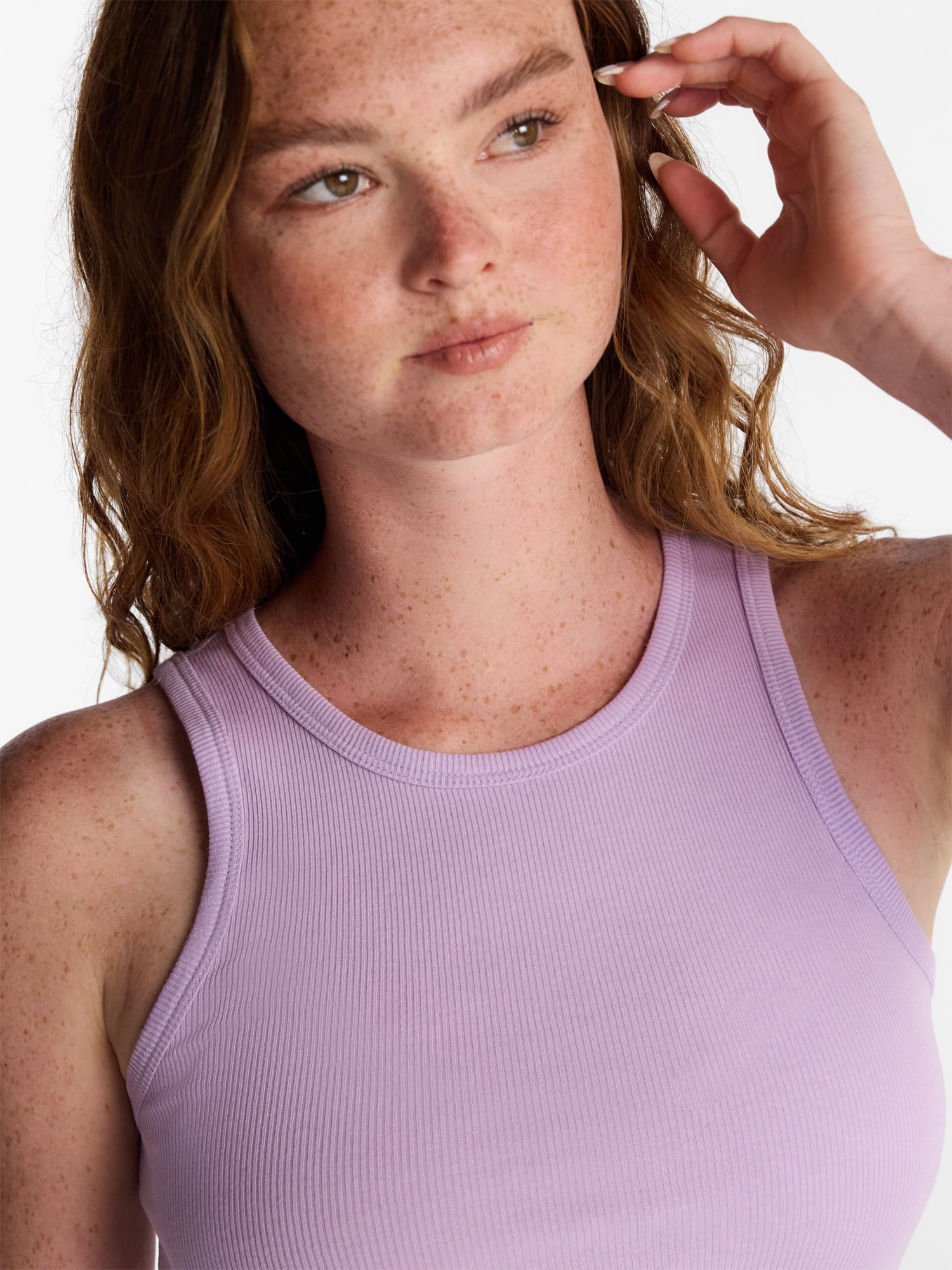No Boundaries Ribbed High Neck Tank Top, Women's XXS-XXL