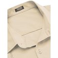 thumbnail image 4 of UKAP Mens Shirts Lapel Neck Blouse Button Down Tops Regular Fit Work Tunic Shirt Khaki L, 4 of 8