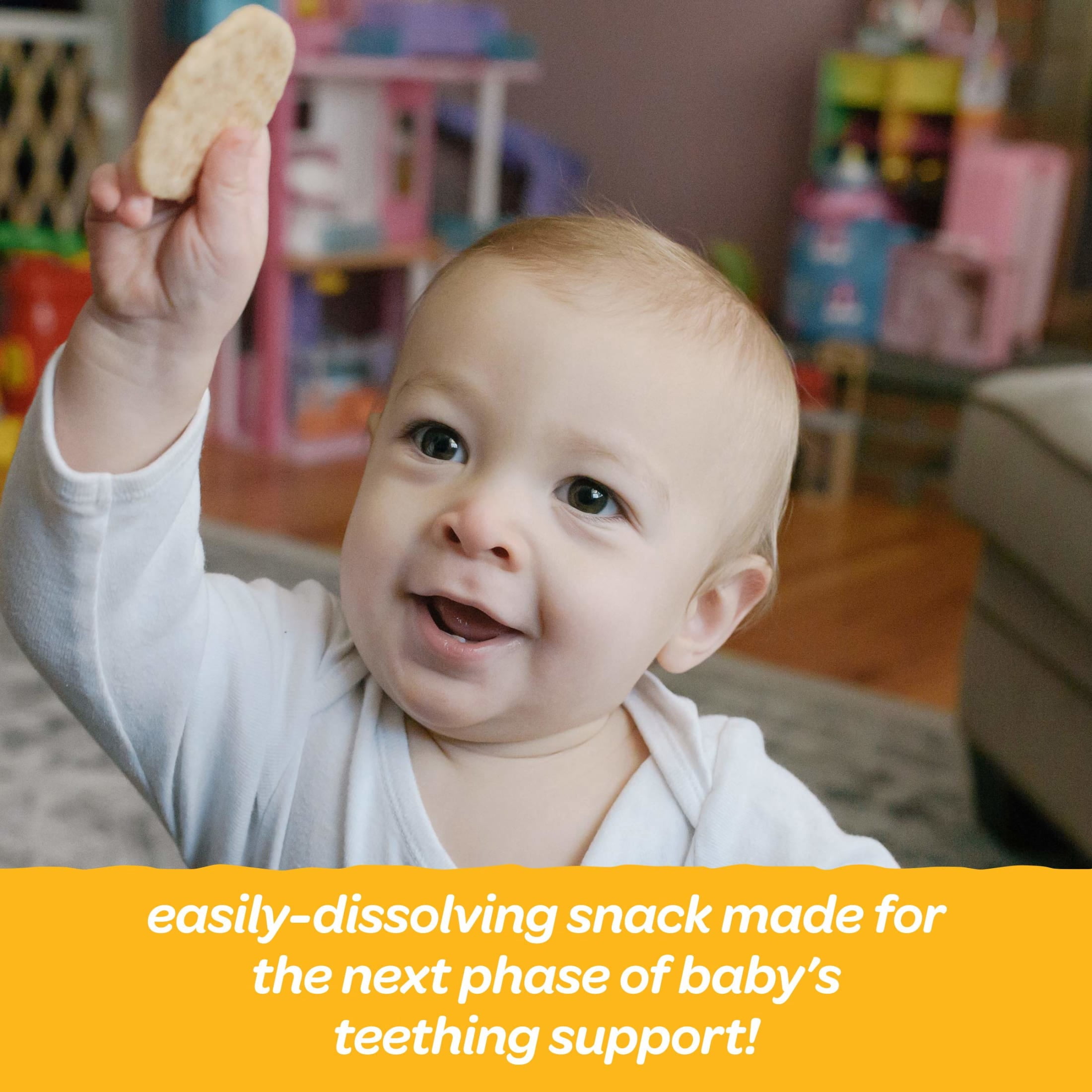 Happy Baby Organics Teether Crackers, Mango & Pumpkin Organic Gluten Free Teething Snack, Box of 12-2packs (24 wafers)