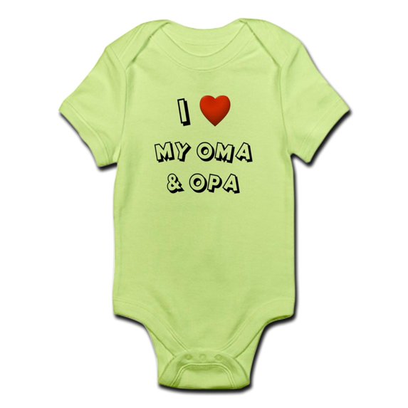 CafePress - I Love My Oma & Opa Infant Bodysuit - Baby Light Bodysuit
