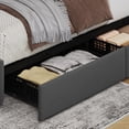 thumbnail image 4 of FULL size Vertical Soft-Covered Plastic Drawer Bed, Adjustable Height Headboard, Large Bed Frame with Storage Space,  Gray Bed Frame with Drawers, 4 of 8