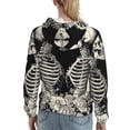 thumbnail image 7 of Kdxio Skeletons Love Flowers Print Womens Oversized Hoodies Sweatshirts Hooded Pullover Tops Sweaters Casual-Large, 7 of 7