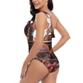 thumbnail image 6 of Daiia fairy-tale-world-with-delicious-candy Women's One Piece Swimsuits Personalized One Shoulder Swimwear Asymmetric Ruffle Bathing Suits-Medium, 6 of 8