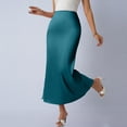 thumbnail image 5 of uublik Pencil Skirt for Women Elastic High Waist Pleated A-Line Flared Maxi Skirts Navy, 5 of 6