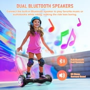 SISIGAD Bluetooth Hoverboard with LED Lights Wheel, 6.5 Self Balancing Electric Scooter for Kids, Teens, Adults