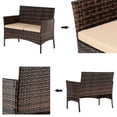 thumbnail image 2 of SYNGAR 4 Piece Patio Furniture Set, Outdoor Wicker Furniture with Coffee Table & Cushioned,Patio All-Weather Conversation Set,Modern Outdoor Seating for Poolside, Backyard, Balcony,Brown, 2 of 8