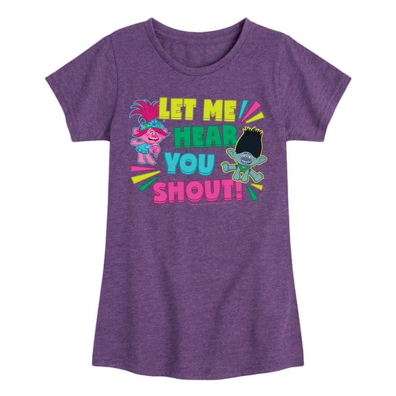 Trolls - Let Me Hear You Shout Poppy and Branch - Toddler & Youth Girls Short Sleeve Graphic T-Shirt