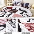 thumbnail image 6 of PERFEMET Red Twin Size Baseball Comforter Set 6Pcs Reversible Boy Sport Bedding Set Lighweight Athletic Ball Prints Bed in a Bag for All Season(Red,Twin), 6 of 10