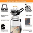 thumbnail image 4 of Cat Painting Grey Sports Water Bottle Portable Travel Mug 32oz BPA Free Leak Proof Straw Transparent Tritan for Gym Yoga Cycling Camping, 4 of 7