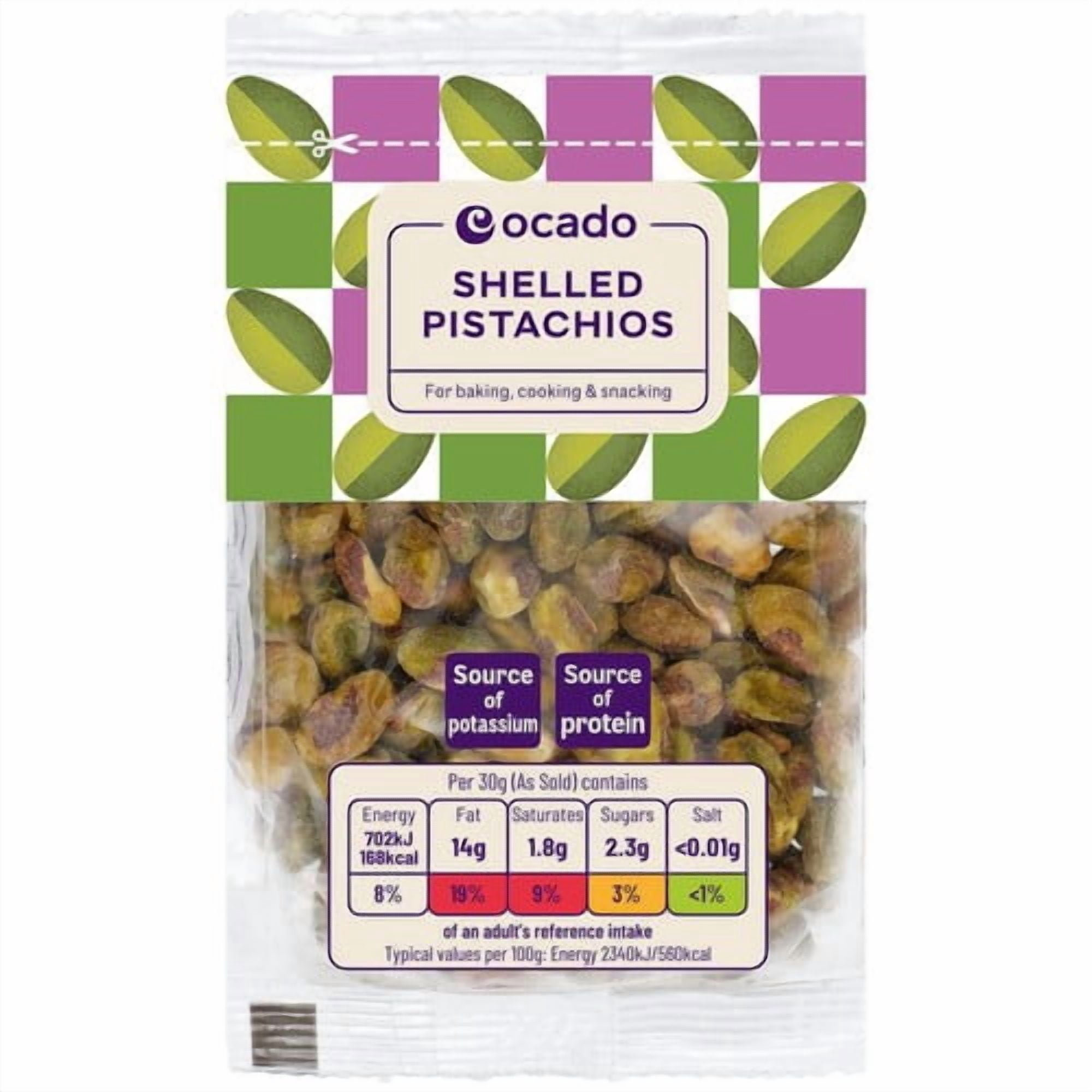 Ocado Shelled Pistachios 100g, British Import (Pack of 3)