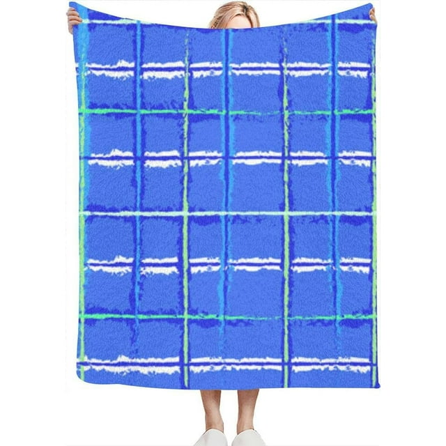 Abstract Blue Checkered Abstract Colored Stripes a Blue backgro See MoThrow Blanket for Couch Bed Soft Cute Fleece Fuzzy Spring Summer Throw Blankets Cozy Living Room Throw Blanket for Chair