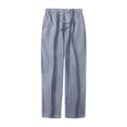 thumbnail image 4 of ZORYEVY Fall Mens Pants Casual Straight Leg Cotton Lounge Trousers for Men Elastic Waist Breathable Solid Drawstring with Pockets Pants, 4 of 6