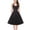 H, variant on Womens Rockabilly Dress Summer 1950s Vintage Dresses Brocade Hanging Neck Print Lace Up Waist Tucked Swing Party Dress