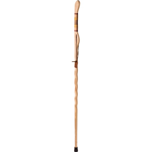 Brazos 58" Hickory Texas Safari Wood Twisted Walking Stick Hiking Trekking Pole, Made in the USA