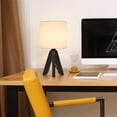 thumbnail image 6 of Oumilen 14.37” Smooth Wooden Tripod Table Lamp with White Fabric Shade (2 Count), 6 of 7