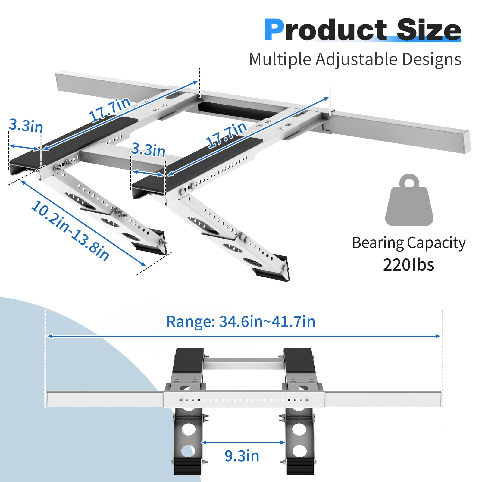 Ktaxon Window Air Conditioner Support Bracket, Universal AC Mount, No Drilling, Fits Single Or Double Hung Windows