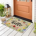 thumbnail image 2 of Floral Decor Door Mat Welcome Hello Flowers Doormat Non Slip Colorful Entrance Reusable Home for Spring Summer Decor Front Door Mats Indoor Outdoor Rug 17"x30", 2 of 6