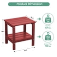 thumbnail image 3 of KINGYES 2-Tier Outdoor Side Table, HDPE All Weather Adirondack Small Patio Tables, For Garden Balcony Pool Indoor, Red, 3 of 10