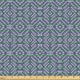 thumbnail image 2 of Ambesonne Ethnic Fabric by the Yard Upholstery, Tribal Triangle Diamond Line, 2 Yards, Purpleblue and Dark Indigo, 2 of 5