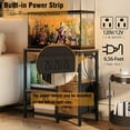 thumbnail image 4 of 20-29 Gallon Fish Tank Stand with Power Outlet Vintage Metal Aquarium Stand with 2 Fabric Drawers Heavy Duty Reptile Tank Stand with 3-Tier Adjustable Storage Shelves, Left-Right Mounting, 4 of 9