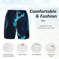 thumbnail image 5 of Sigee Blue Marble And Gold Print Mens Swim Trunks with Compression Liner Quick Dry Swim Stretch Beach Shorts with Pockets,S-3XL, 5 of 7