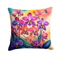 thumbnail image 2 of Colorful Orchids Fabric Decorative Pillow 14 in x 14 in, 2 of 2