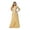 Gold, variant on Womens Gold Mother Of The Bride Formal Evening Long V Neck Short Sleeve A-Line Plus Size Dress