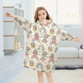 thumbnail image 5 of Dailycode Wearable Blanket Hoodie Oversized Sherpa Flannel Blankets with Pocket for 3-14 Year Old Koala Cup Rainbow, 5 of 7
