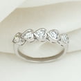 thumbnail image 6 of Rosec Jewels Lab Diamond Heart Promise Ring - Bezel Set Diamond 5 Stone Ring - Ready to Gift for Valentines Day, 925 Sterling Silver, US 6.50, 6 of 8