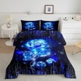 thumbnail image 2 of Feelyou Romantic Rose Floral Queen Comforter Set for Couple, Happy Valentine's Day Bedding Sets, Modern Fashion Stripes Reversible Bedding Comforter Set, Ultra Soft Bedroom Decor, 3-Piece, 2 of 8