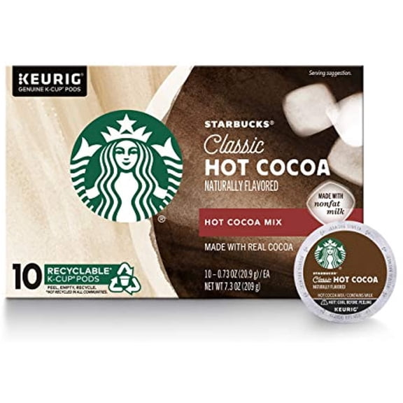 Starbucks Hot Cocoa K-Cup Coffee Pods Hot Cocoa For Keurig Brewers 1 Box (10 Pods)