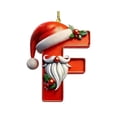 thumbnail image 2 of Uuiauoio Alphabet Christmas Ornament Pendant Red Wooden Letters for Tree Decor Home Party Gift Hanging Decoration, 2 of 6