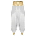 thumbnail image 3 of Eandarui Men's Arabian Prince Costume Harem Pants Lantern Long Pants Carnival Party Pants White 3XL, 3 of 6