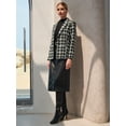thumbnail image 3 of DARING DIVA Women's Plaid Tartan Blazer Tweed Business Suit Jacket S Black, 3 of 7