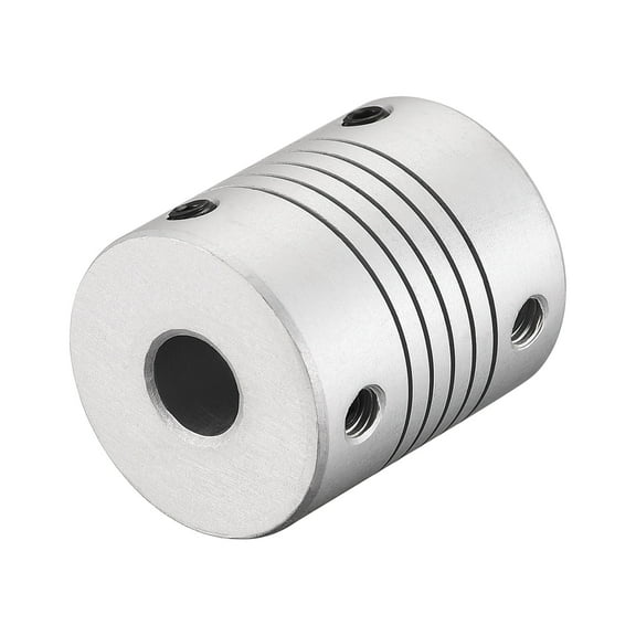 Uxcell 12mm to 8mm Aluminum Alloy Shaft Coupling Flexible Coupler L30xD25 Silver