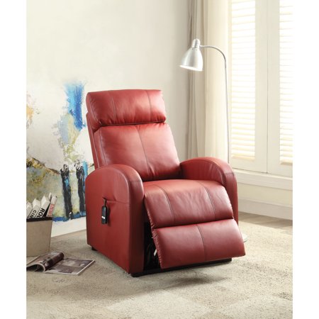 Contemporary Style ACME Ricardo Recliner with Power Lift, Red PU, 59406
