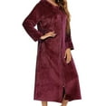 thumbnail image 6 of XINXIAOO Flannel Long Sleeve Robe With Hood And Zipper Couples' Sleepwear For Autumn And Winter Womens Robe Large Silk Robe for Women Womens Long Bathrobe Robes for Women Long Length Hooded Towel, 6 of 7