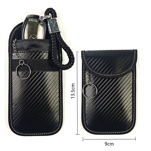 Cartera de cuero genuino Estuche para llaves de automóvil Estuche para llaves Estuche con cremallera (Estuche para llave de bloqueo de señal) ER