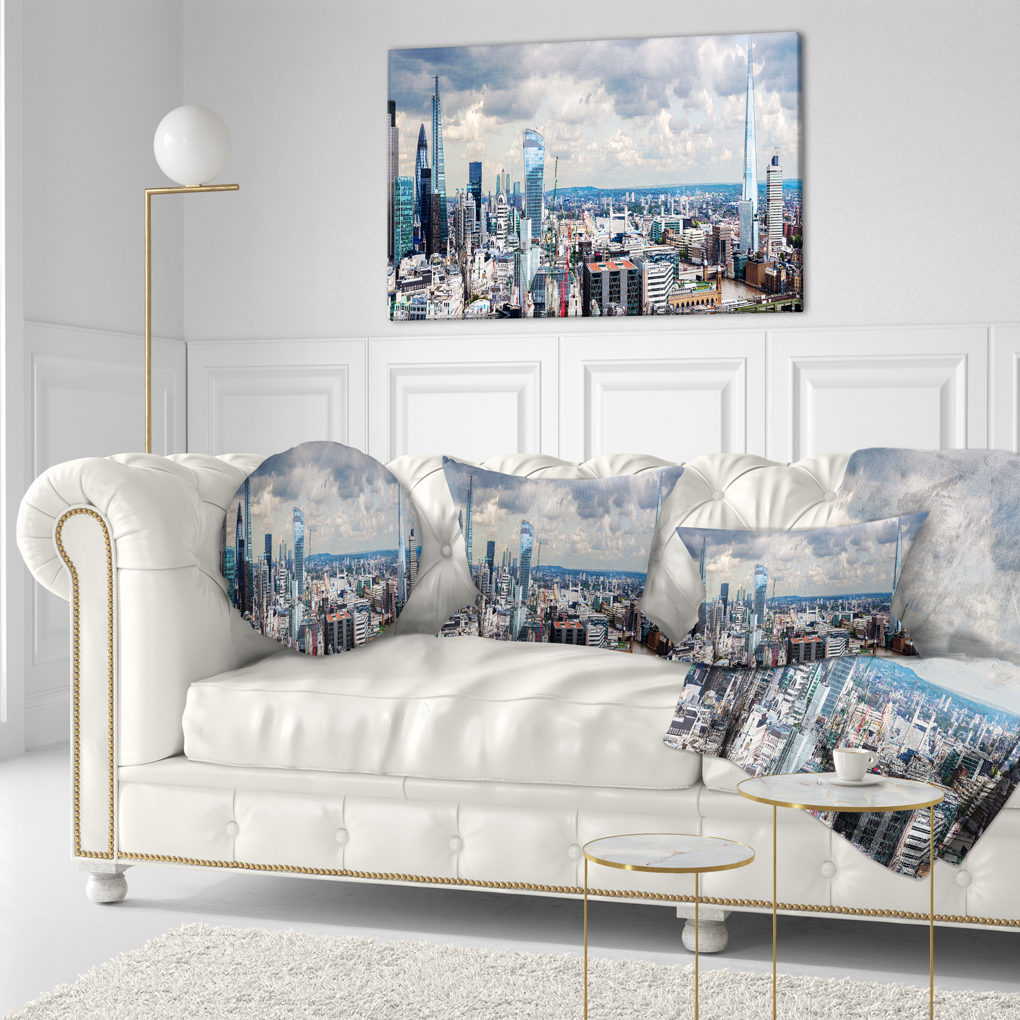 Designart City of London Cityscape - Photography Throw Pillow - 12x20