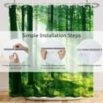 thumbnail image 6 of 72x72 Inch Nature Forest Sunlight Shower Curtain Green Grass Jungle Straight Tall Trees Sunshine Nature Landscape Fabric Shower Curtains for Bathroom Decor Polyester Waterproof with Hooks, 6 of 6
