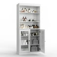 thumbnail image 3 of 100% Solid Wood 32" Bathroom Cabinet with Clear Glass Doors and Adjustable Shelves, 3 of 5