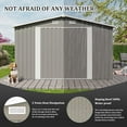 thumbnail image 5 of 10x14 FT Outdoor Metal Storage Shed with Lockable Doors & Vents, Heavy-Duty Utility Garden Tool Shed for Backyard, Patio, Lawn - Durable Steel Frame Weatherproof Design (Light Gray + Metal), 5 of 9