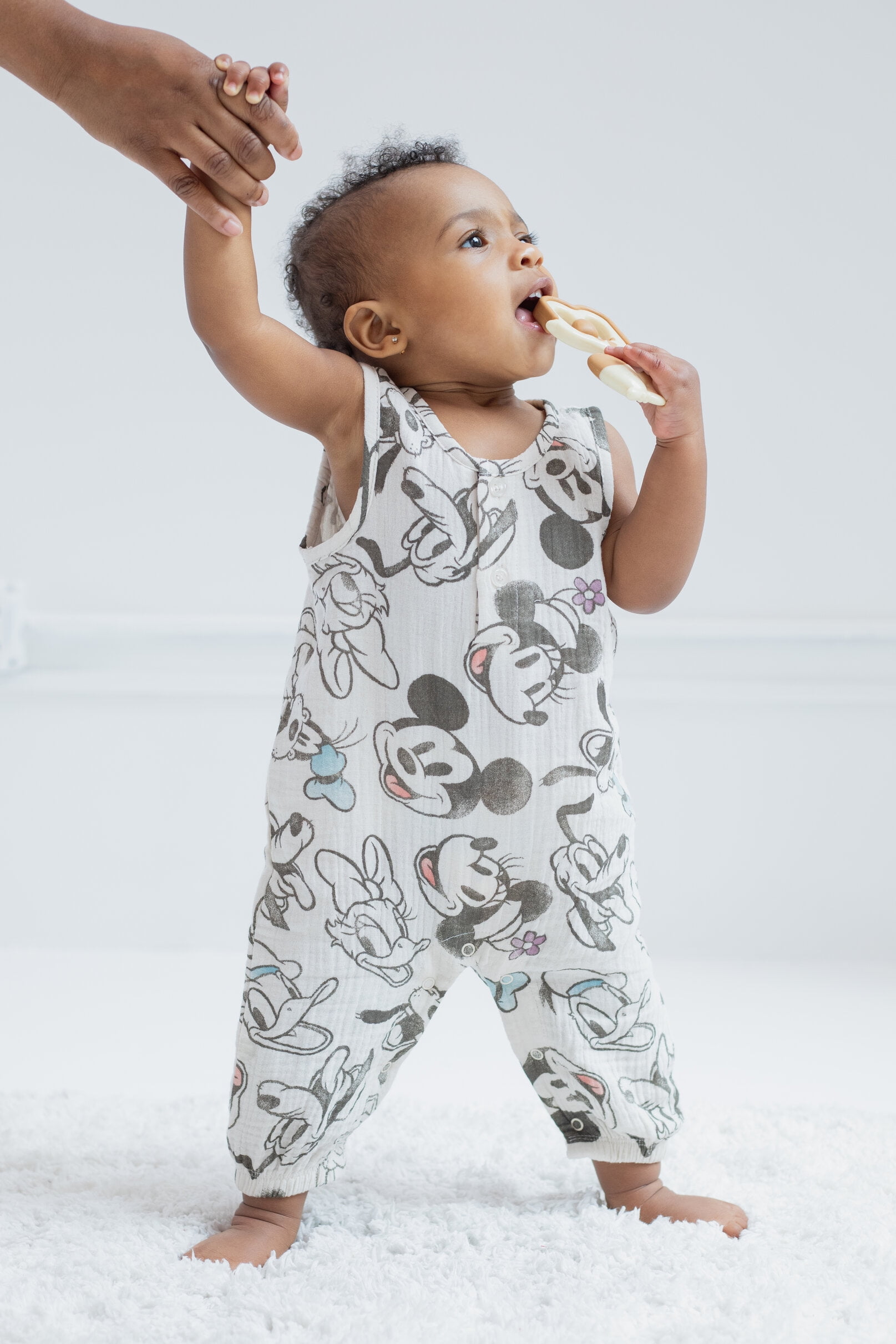 Disney Mickey Mouse Goofy Donald Duck Minnie Mouse Infant Baby Boys Romper Gray 18 Months