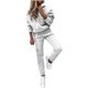 thumbnail image 1 of Mujeres Casual Color sólido Dos piezas Pantalones largos Sudadera con capucha Conjuntos de sudaderas de manga larga Wmkox8yi  bvn1948, 1 of 7